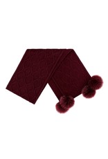 Wool Knit Scarf with Fox Pom Poms