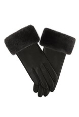 Sheared Beaver Trim Leather Gloves