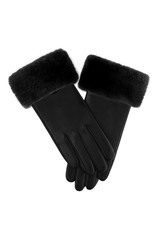 Sheared Beaver Trim Leather Gloves