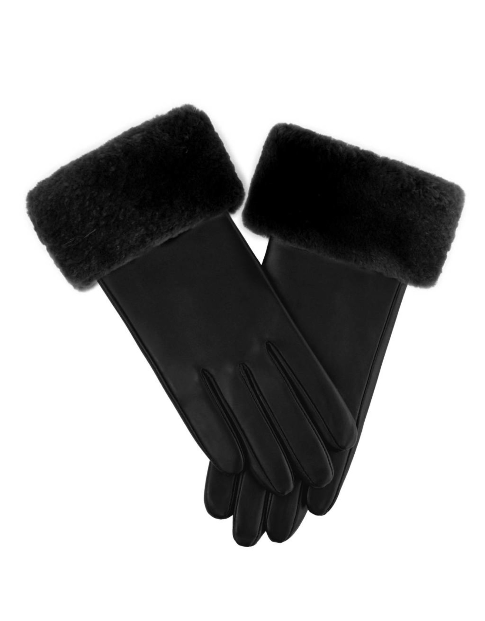 Sheared Beaver Trim Leather Gloves