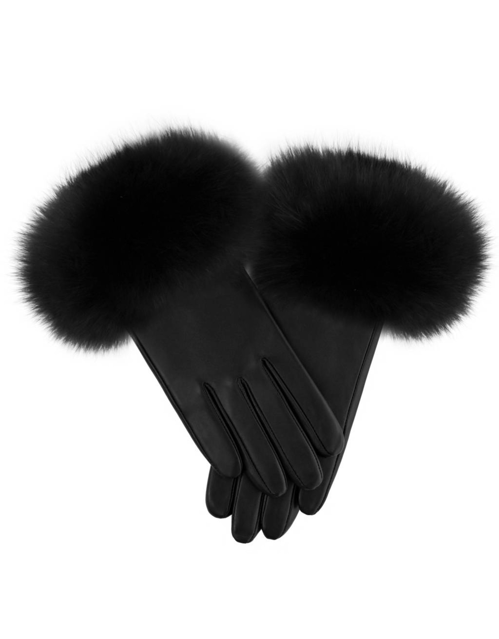 Fox Trim Leather Gloves