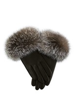 Fox Trim Leather Gloves