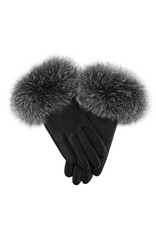 Fox Trim Leather Gloves