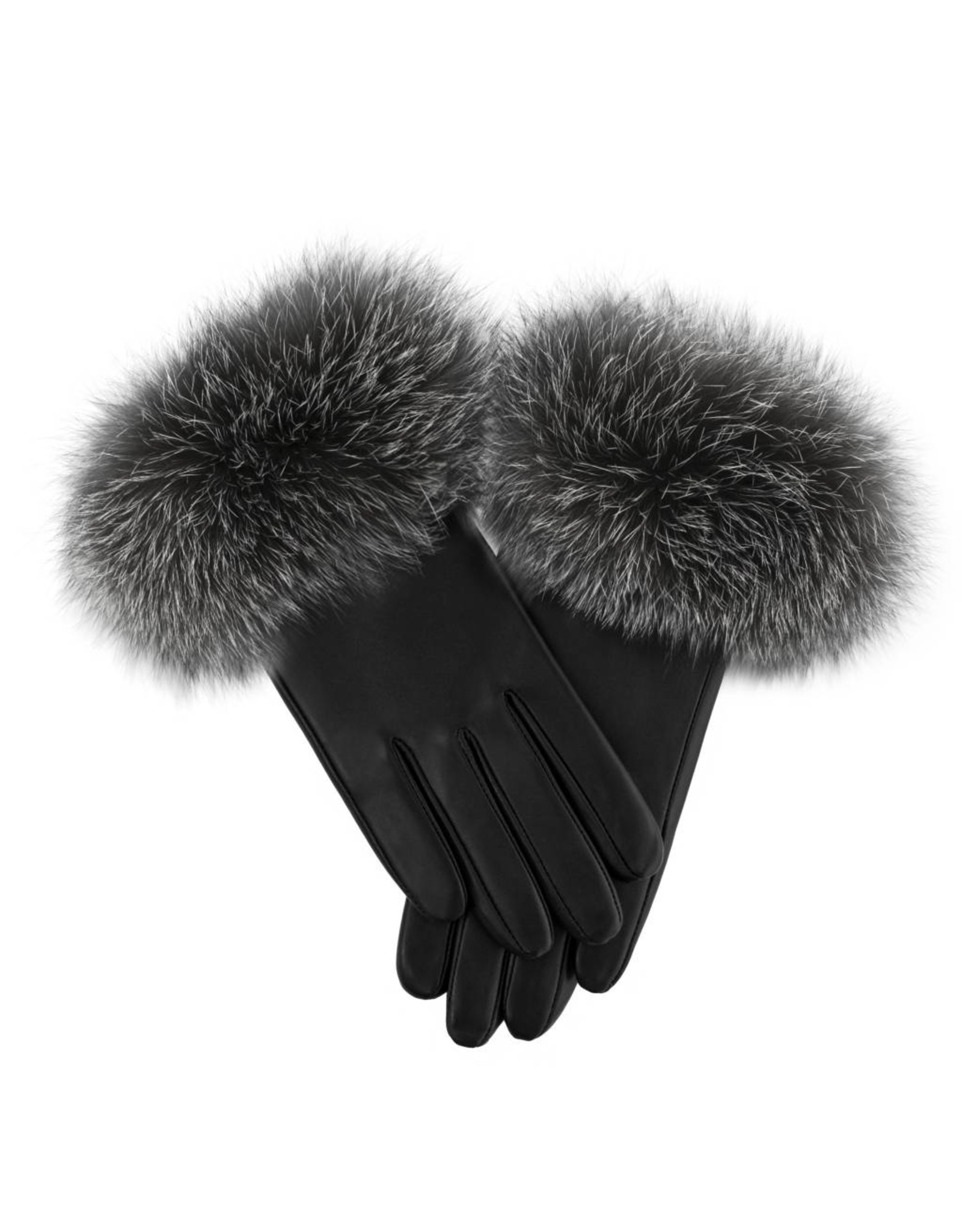 Fox Trim Leather Gloves