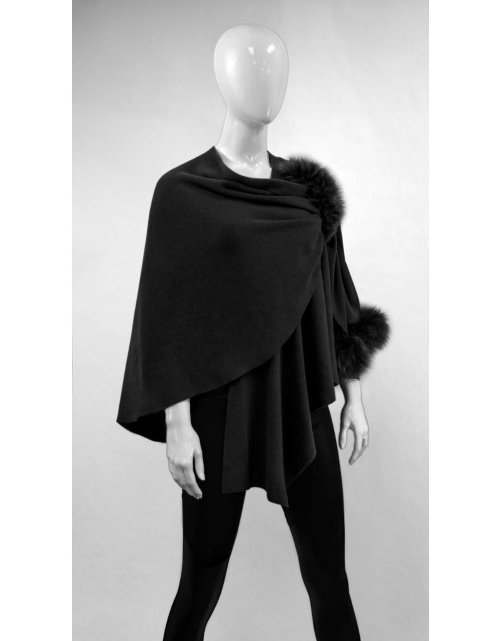 Wool Wrap with Fur