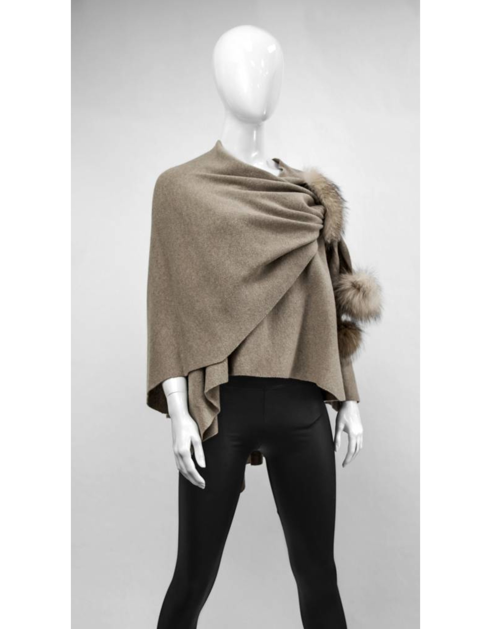 Wool Wrap with Fur