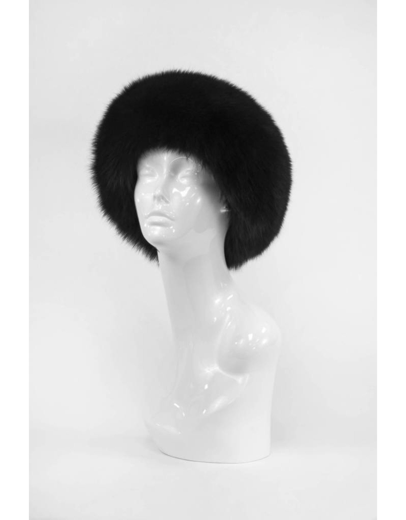 Leather Hat with Fox Trim