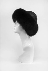 Leather Hat with Fox Trim