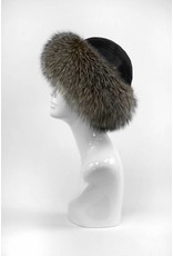 Leather Hat with Fox Trim