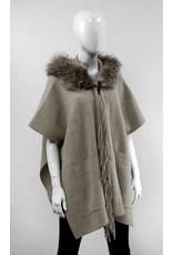 Wool Knit Fox Hooded Wrap