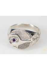 Hummingbird Ring with Amethyst by Hollie Bear - HBR2