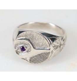Hummingbird Ring with Amethyst by Hollie Bear