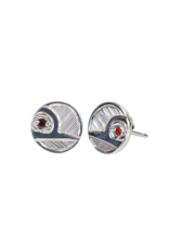 Round Hummingbird Studs with Black Diamond by Hollie Bear - HBE20