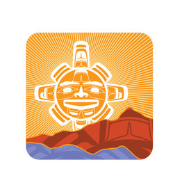 Chilkat Sun by Nahaan Cork Backed Coaster