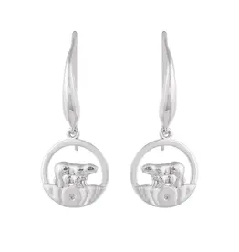 Bear & Cub Silver Earrings
