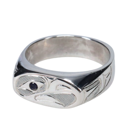 Bague Aigle en Argent avec Saphir par Hollie Bear