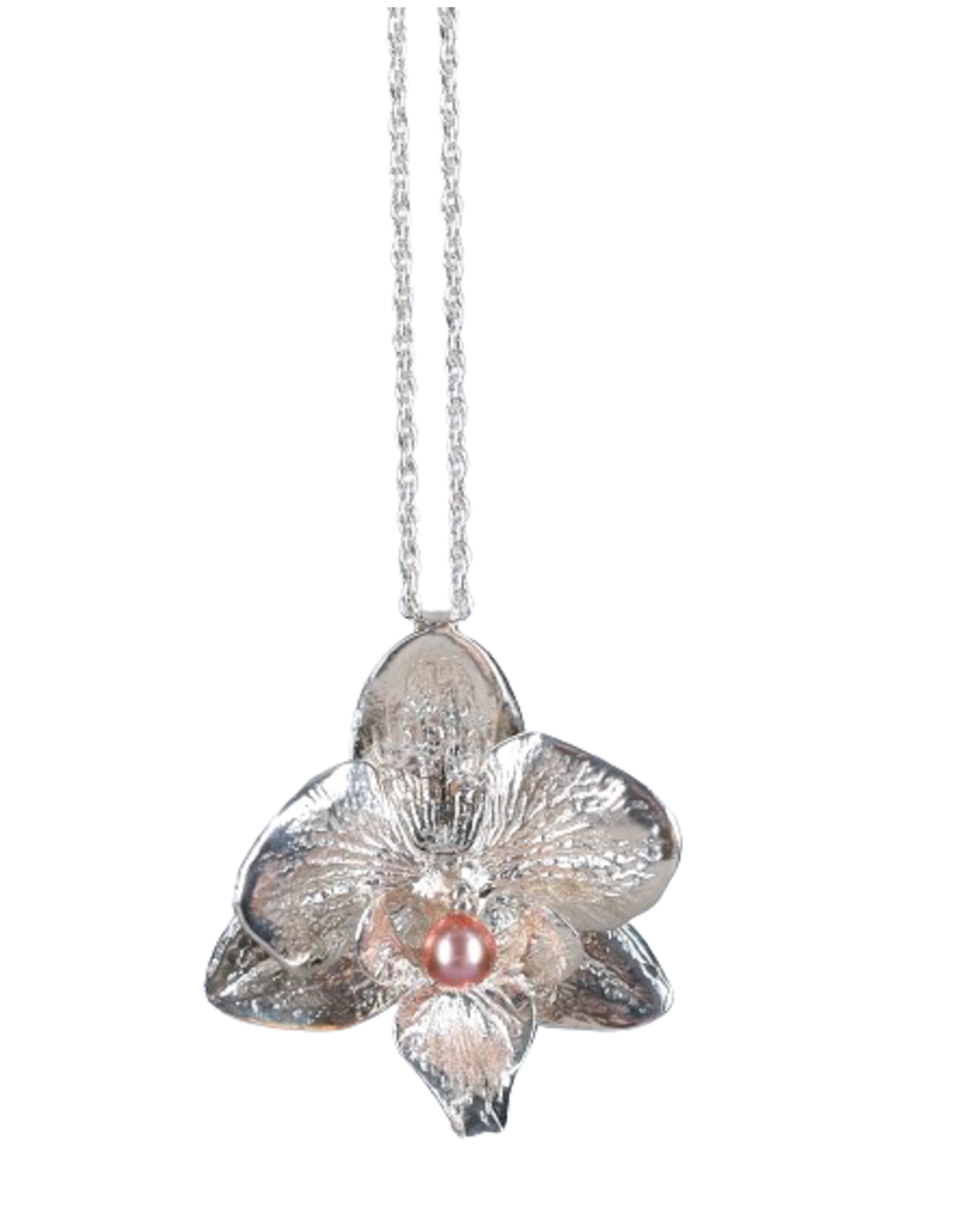 Orchidée du Monde (Phalaénopsis) - Pendantif Perle Rose Large - OPP4R