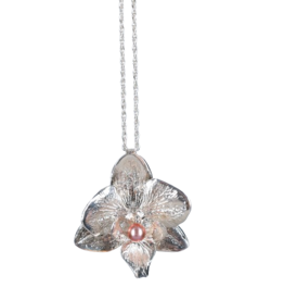 World Orchid (Phalaénopsis) - Large Pink Pearl Pendant