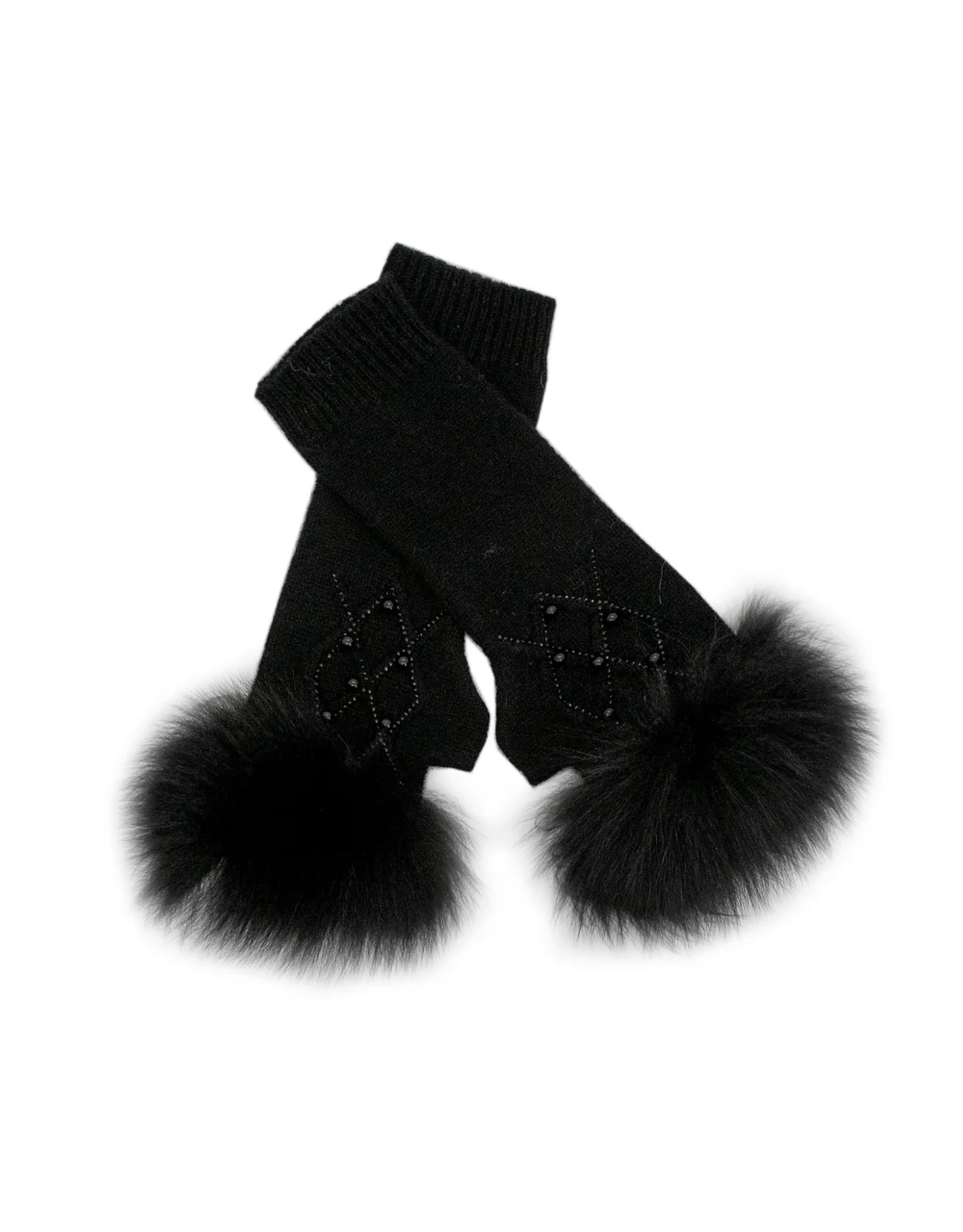 Gants Chauffe-Mains Perlés - Noir