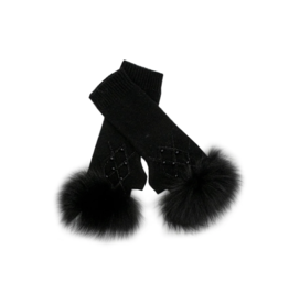 Gants Chauffe-Mains Perlés - Noir