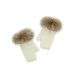 Gants Sans Doigts Renard - Ivoire