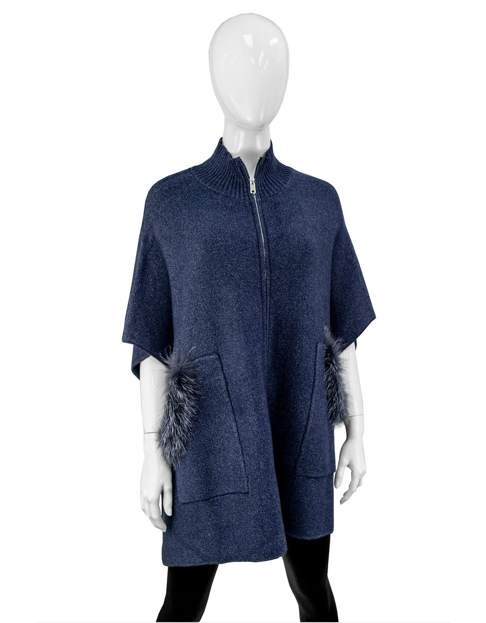 Veste avec Fourrure de Renard et Fermeture