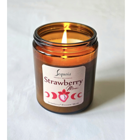 Chandelle Sequoia en Verre - Lune de fraise (50hr)