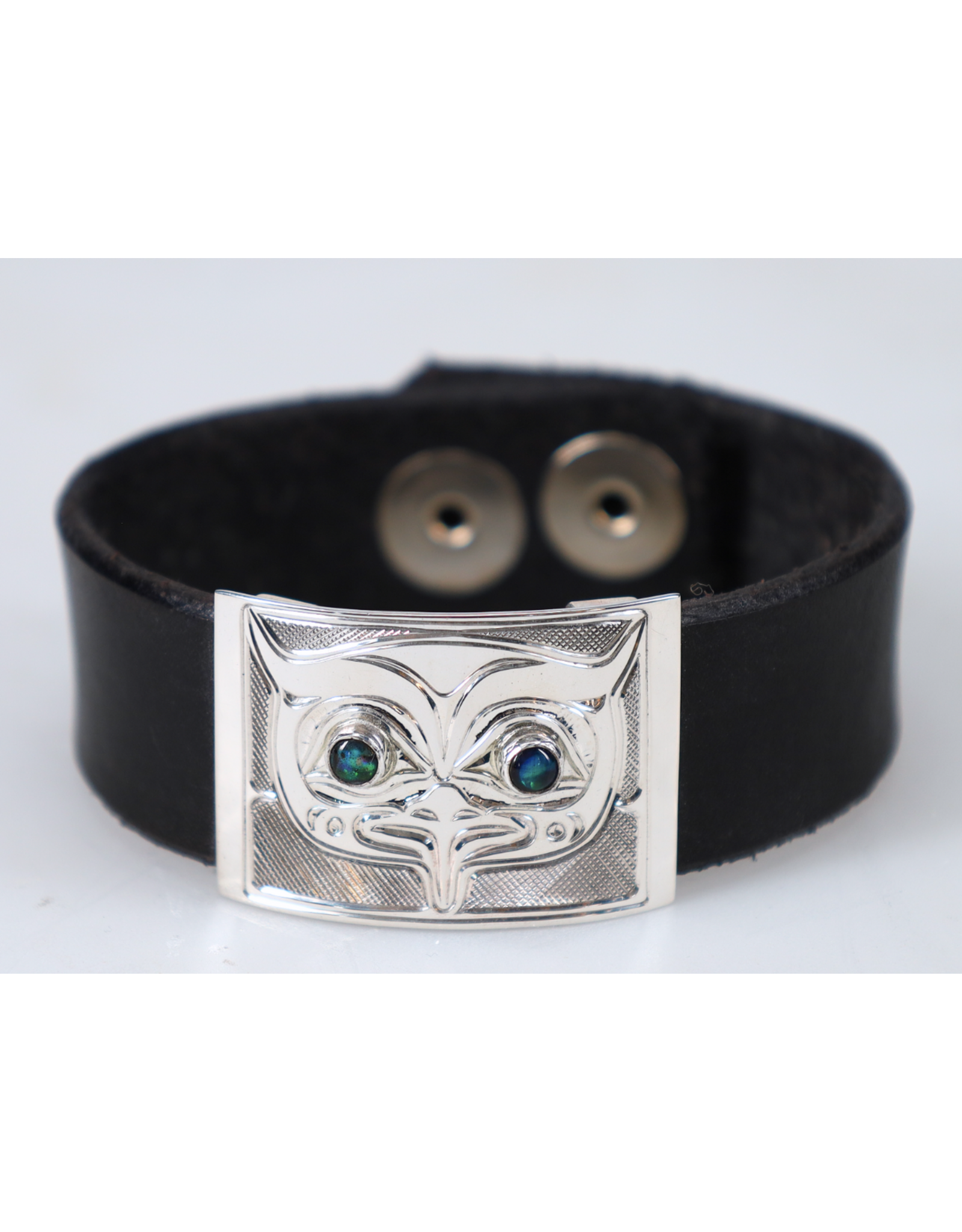 Bracelet en Cuir Chris Cook - Chouette avec Abalone - CCB06