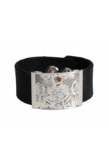 Bracelet en Cuir Chris Cook - Corbeau avec Ambre - CCB02