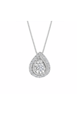 Pendentif Or Blanc Goutte avec Diamants - CR-P7971