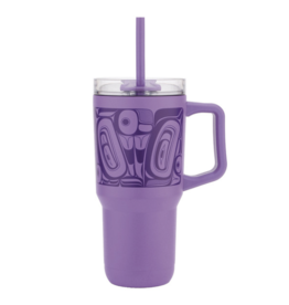 Bouteille Isotherme avec Paille (32oz) - Papillon