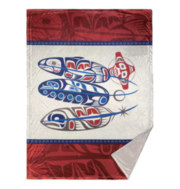 Fleece Blanket - Salmon Life Cycle by Paul Windsor