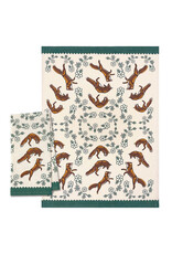 Torchon Imprimé - "Foxes" par Storm Angeconeb  (KT108)