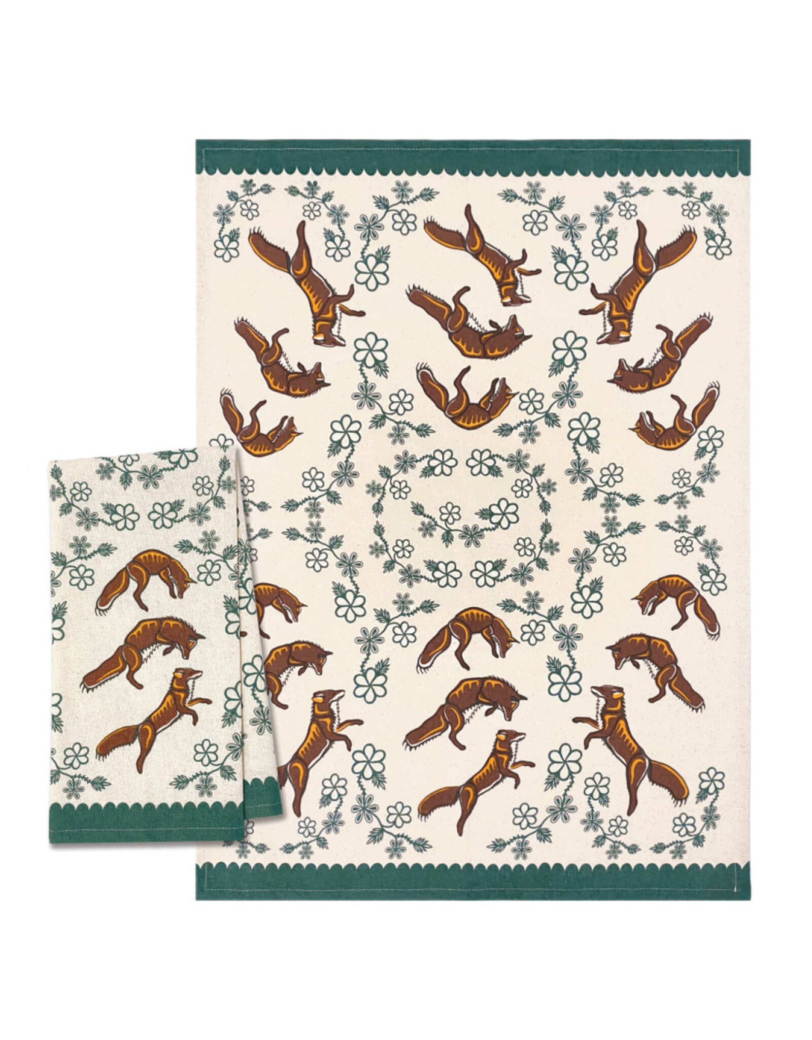 Printed Tea Towel - Foxes by Storm Angeconeb (KT108)