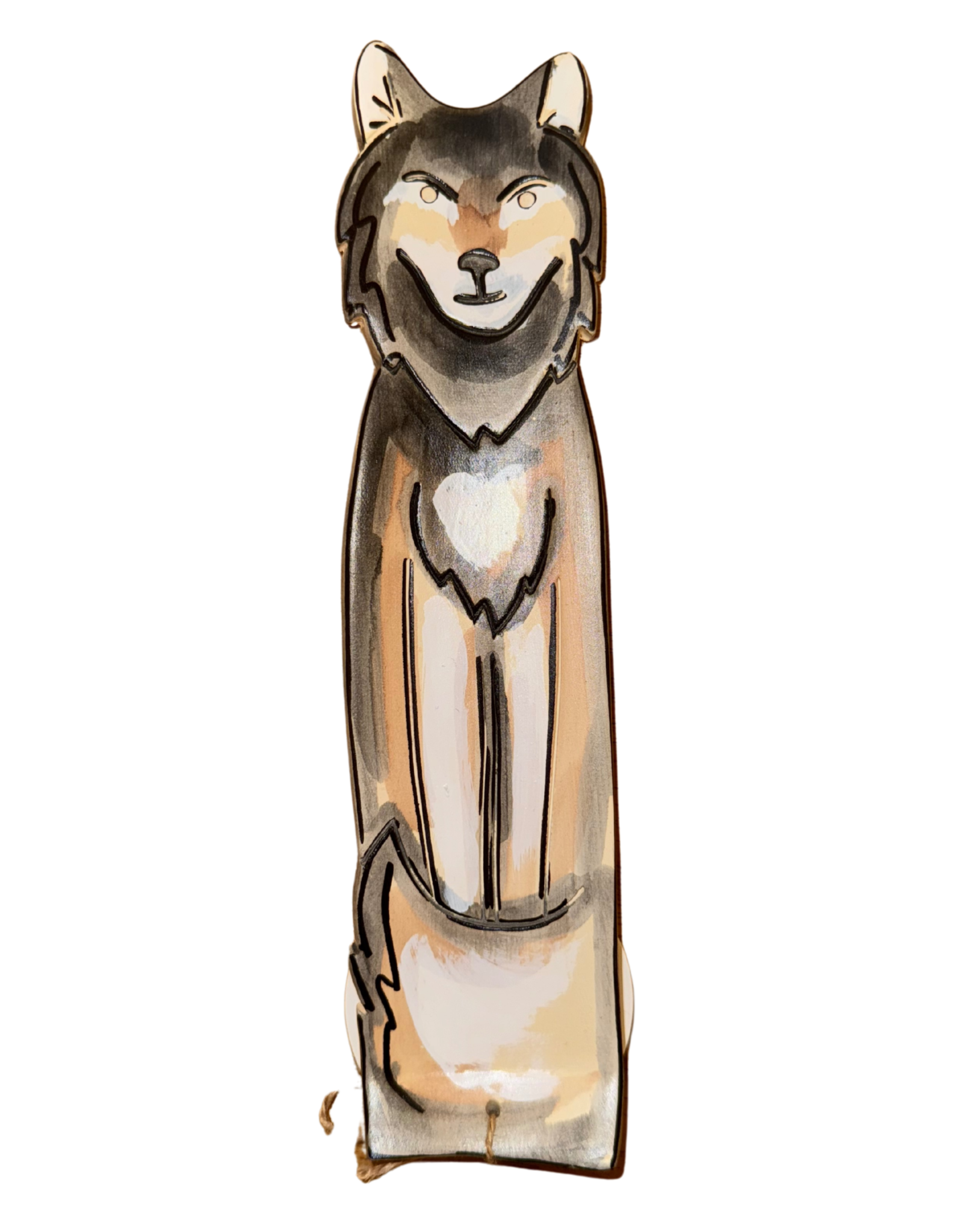 Porte-Encens Peint à la Main - Loup