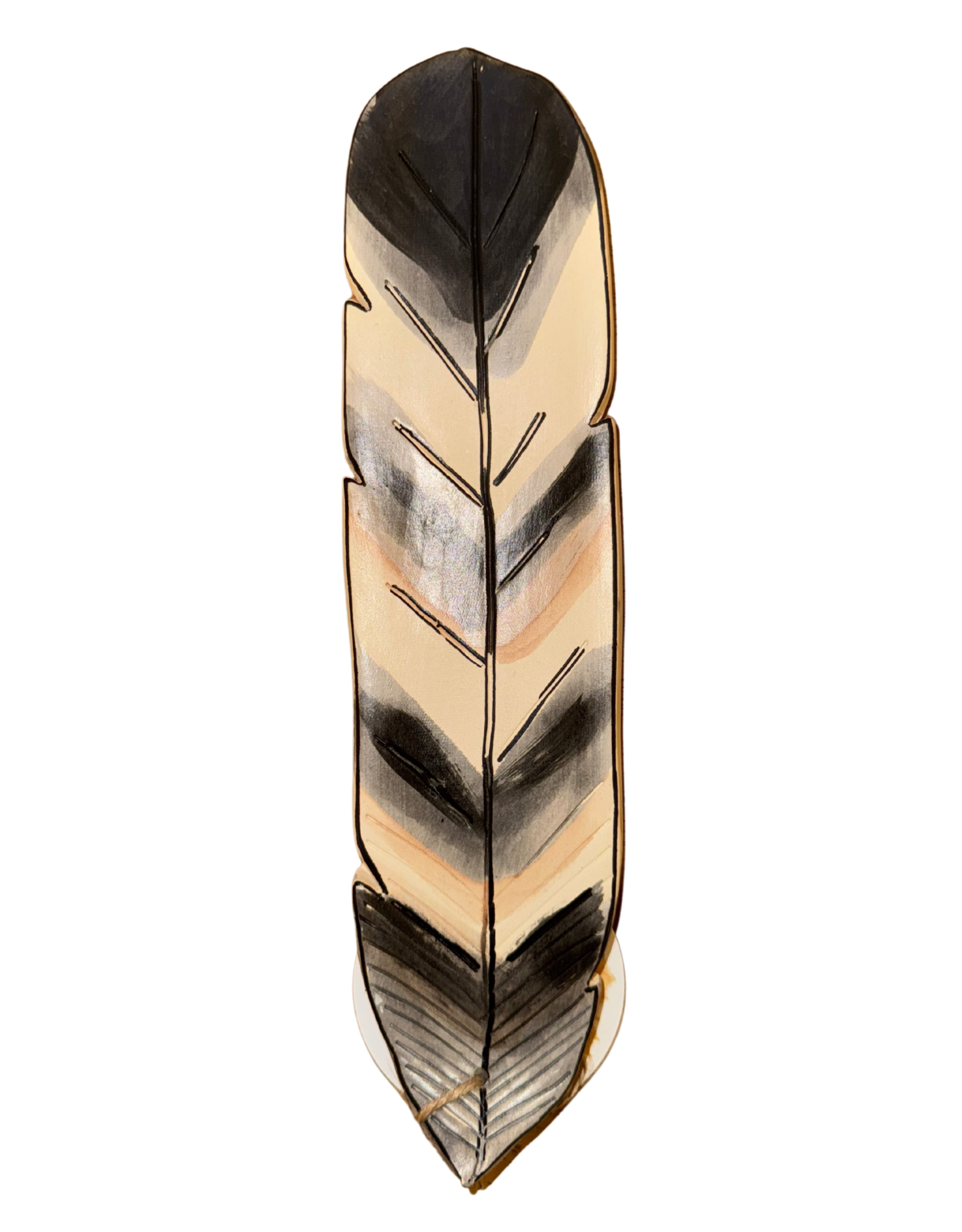 Hand Painted Incense Holder - Feather