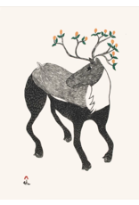 Caribou In Bloom by Ningiukulu Teevee Framed