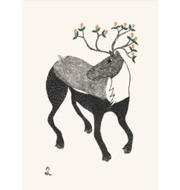 Caribou In Bloom par Ningiukulu Teevee Encadré