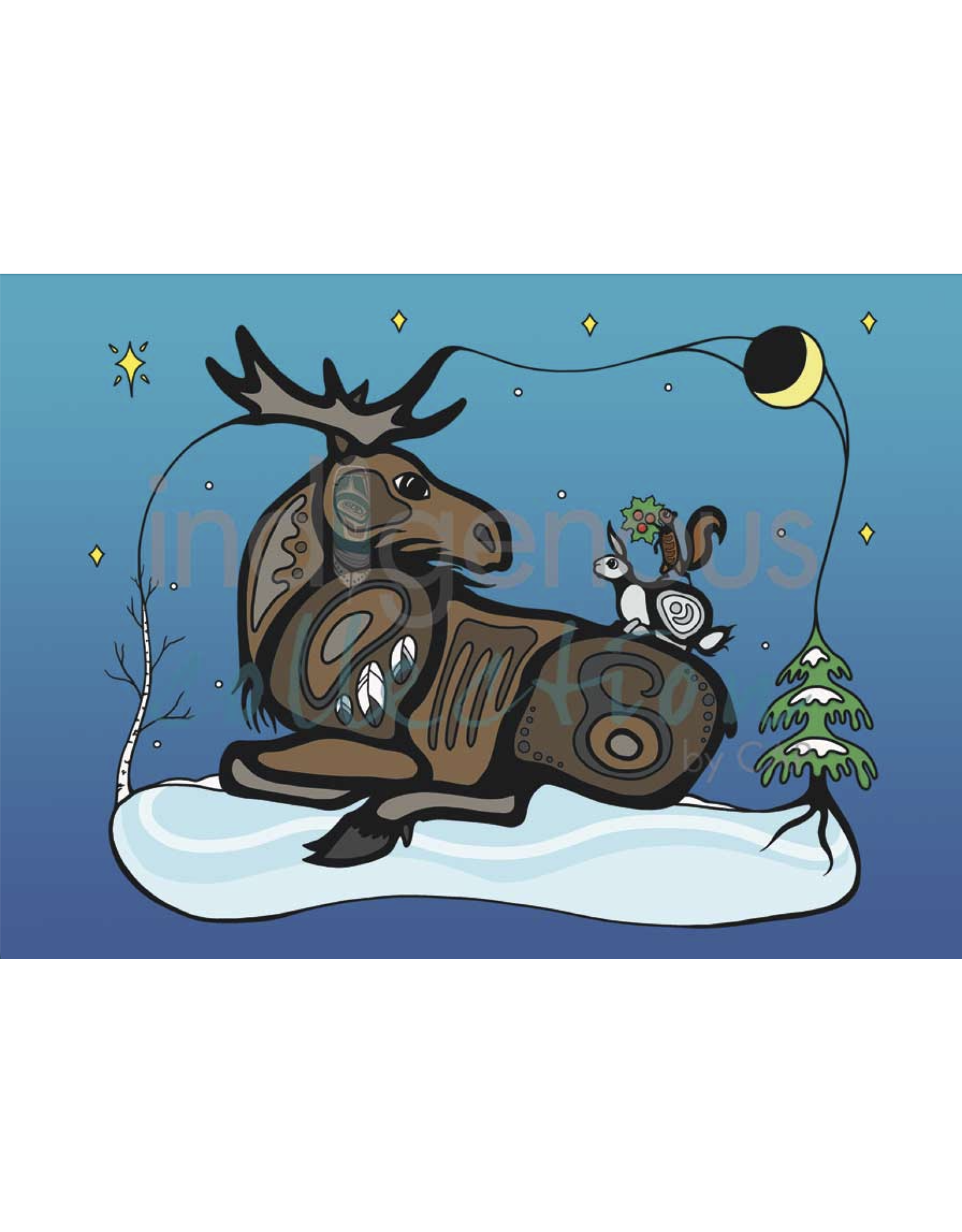 Winter Gathering by Adrienne Assinewai Matted