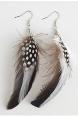 Natural Feather Earrings (Black & White) - MFE1