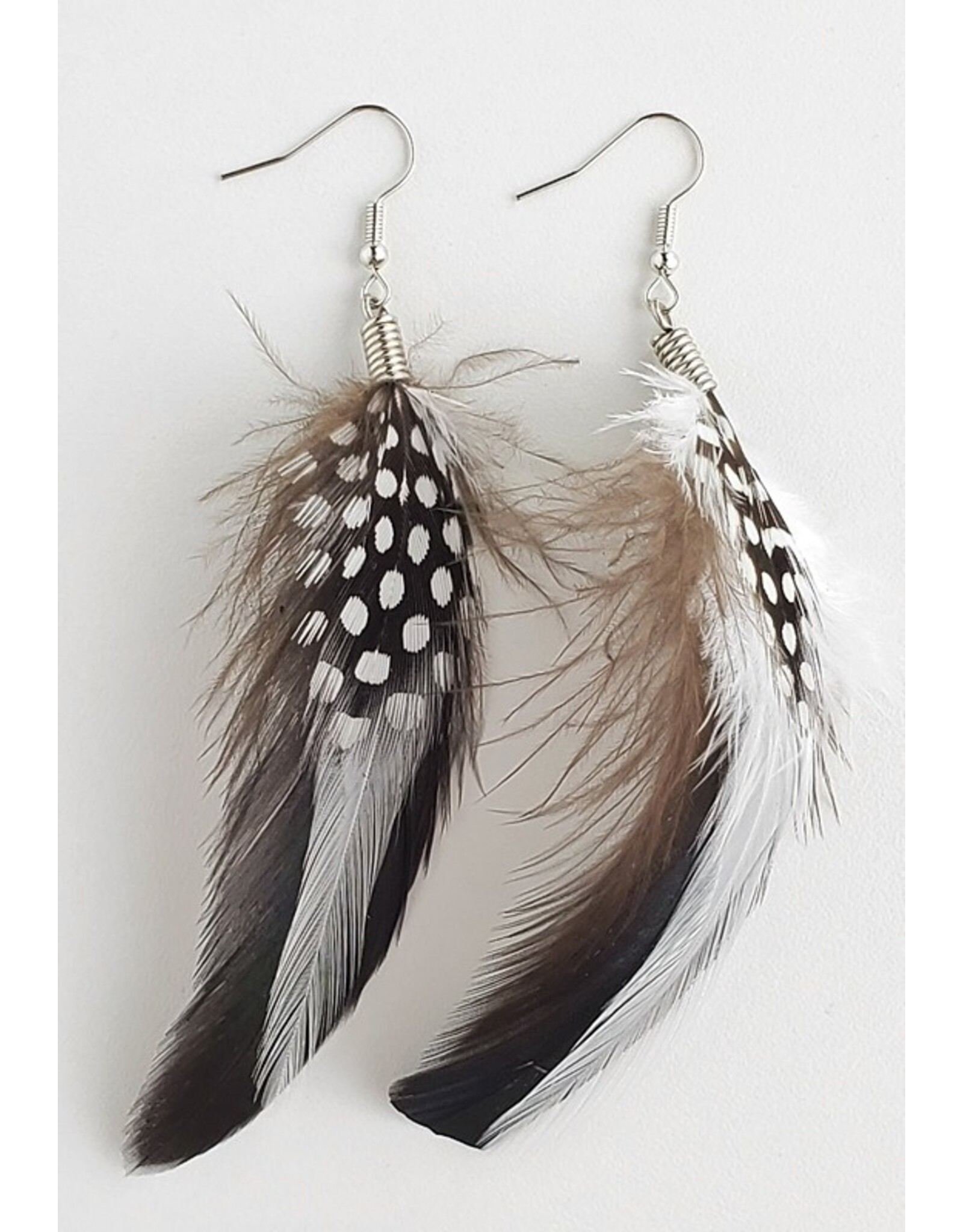 Natural Feather Earrings (Black & White) - MFE1
