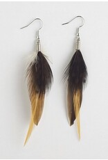 Boucles d'Oreilles Plumes (Brun) - MFE2