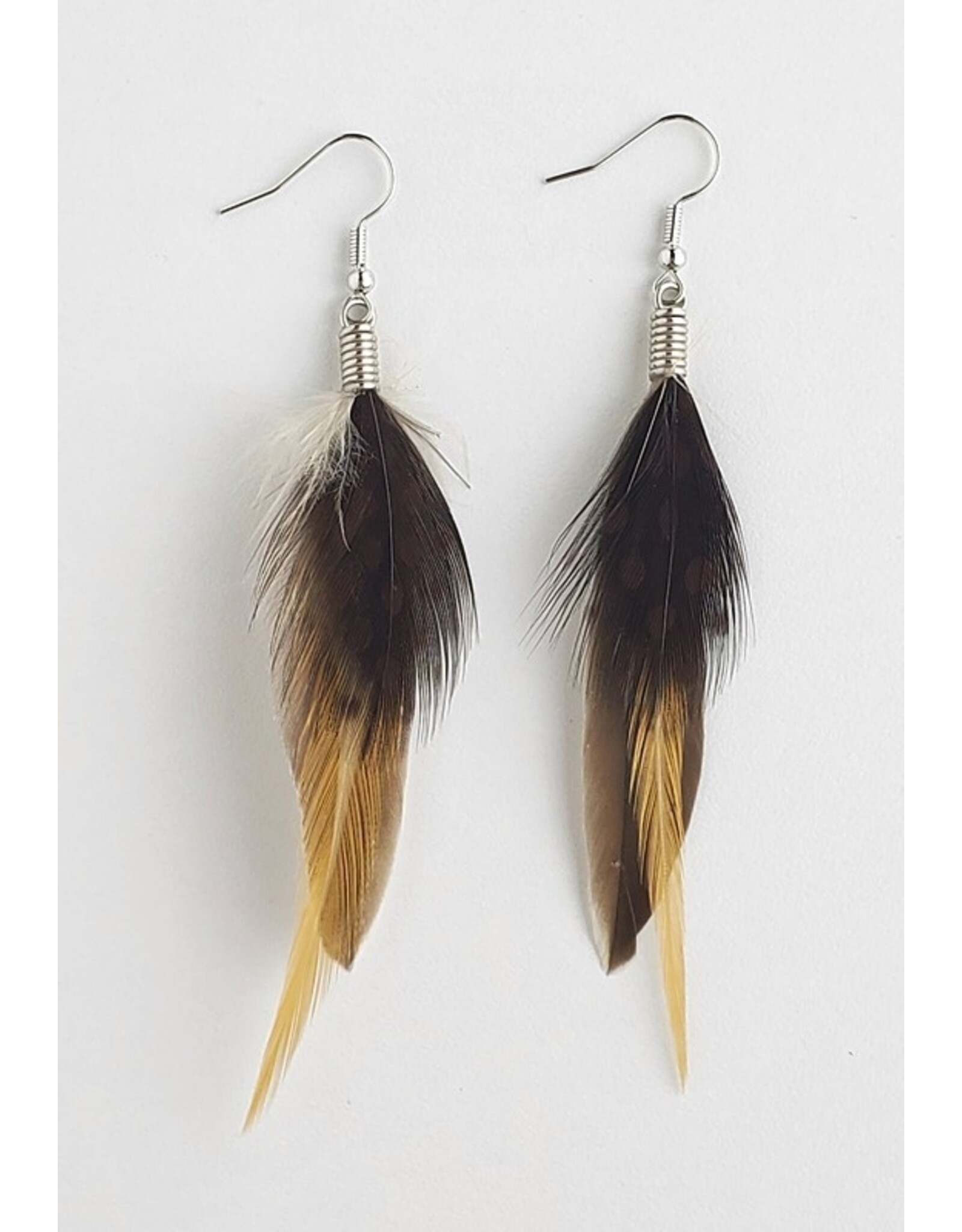 Boucles d'Oreilles Plumes (Brun) - MFE2