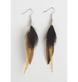 Boucles d'Oreilles Plumes - Brun