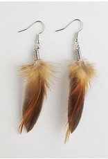 Natural Feather Earrings (Grey) - MFE3