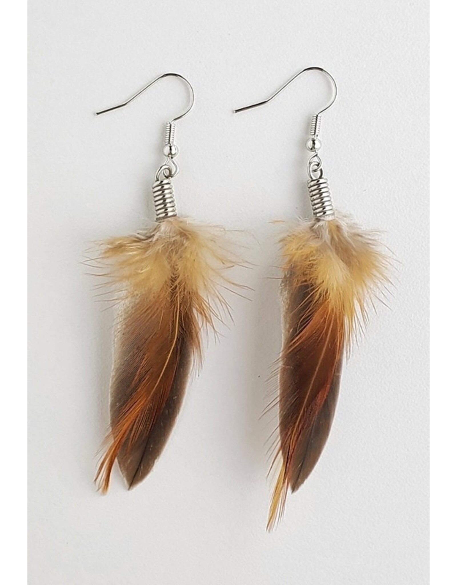 Natural Feather Earrings (Grey) - MFE3