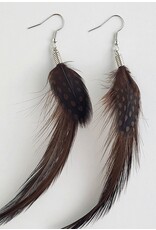 Natural Feather Earrings (Black) - MFE4