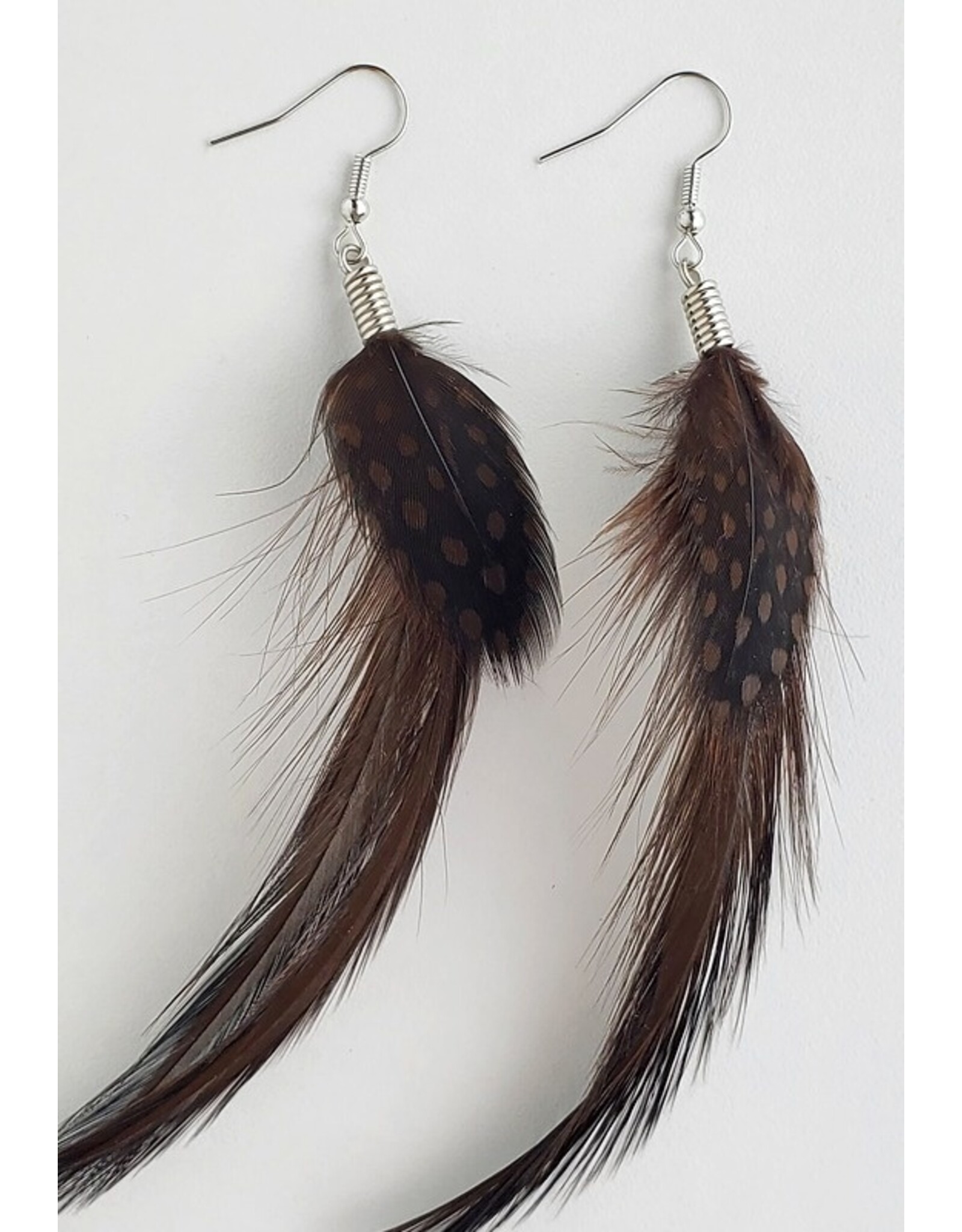 Boucles d'Oreilles Plumes (Noir) - MFE4