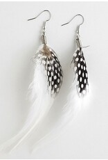 Natural Feather Earrings (White) - MFE5