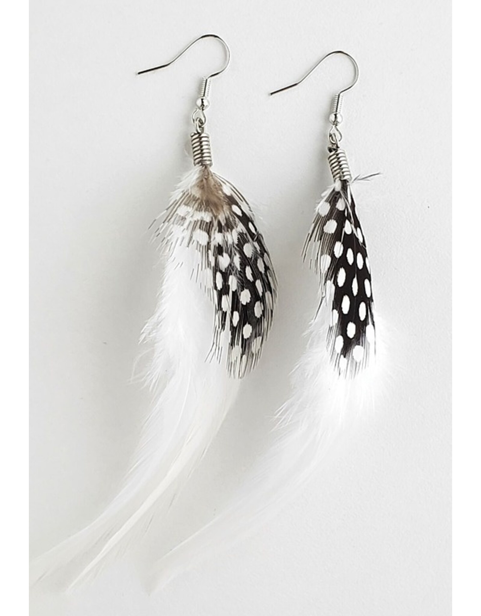 Natural Feather Earrings (White) - MFE5